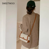 Kelp Knot Armpit Bag Single Shoulder Bag Women's Contrast Small Square Bag