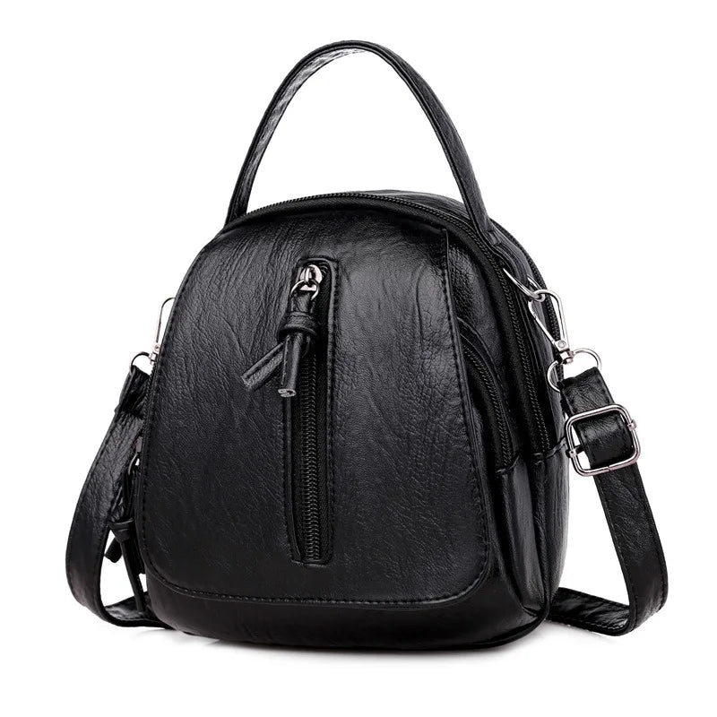 Soft Leather Multi-compartment Shoulder Messenger Bag Women