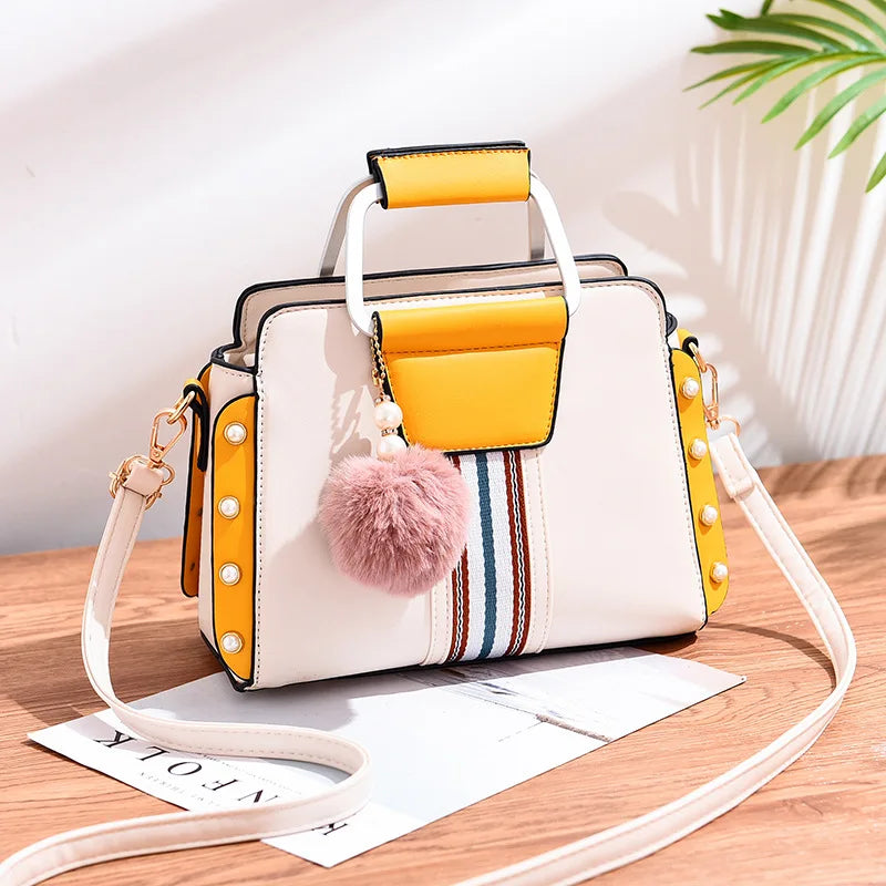 Plush Ball Tassel Shoulder Bag Large Capacity Sweet Messenger Bag