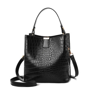 Stone Pattern Bucket Bag Women Shoulder Messenger Crossbody Bag