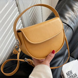 Half Round Saddle Bag PU Leather One Shoulder Totes