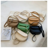 Half Round Saddle Bag PU Leather Women's Bag Underarm Small Round Bag