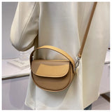 Half Round Saddle Bag PU Leather One Shoulder Totes