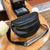 Women's Leather Chest Bag Large-Capacity Shoulder Messenger Saddle Bag