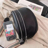 Women's Leather Chest Bag Large-Capacity Shoulder Messenger Saddle Bag