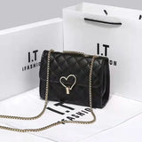 High-end Rhombus Chain Bag PU Messenger Bag Women