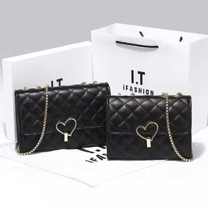 High-end Rhombus Chain Bag PU Messenger Bag Women