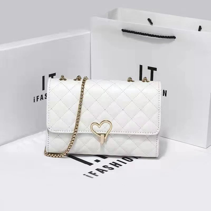 High-end Rhombus Chain Bag PU Messenger Bag Women