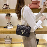 High-end Rhombus Chain Bag PU Messenger Bag Women