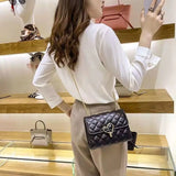 High-end Rhombus Chain Bag PU Messenger Bag Women
