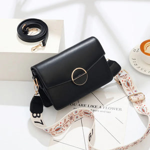 Women's Autumn Small Square Bag Wide Shoulder Strap Mini Bag