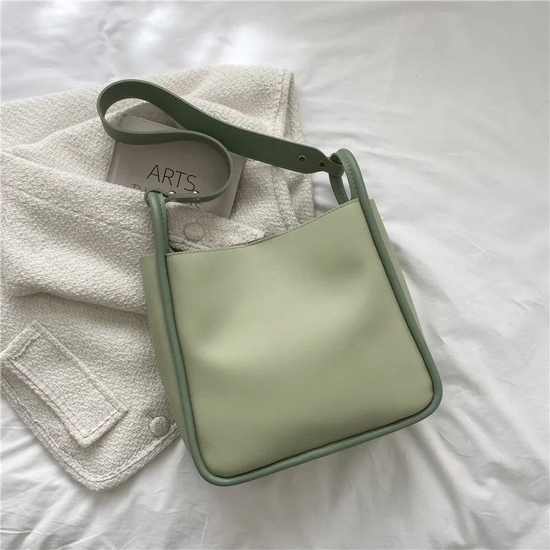 Women's Spring Shoulder Cross Body Bucket Bag Portable Large Capacity