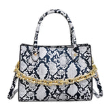 Women's Snake Print Hand-held Messenger Bag Set