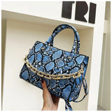 Women's Snake Print Hand-held Messenger Bag Set