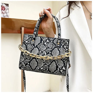 Women's Snake Print Hand-held Messenger Bag Set
