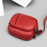 Women's Rivet Mobile Phone Shoulder Bag Soft Leather Zipper Square Bag