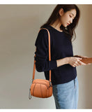 Women's Rivet Mobile Phone Shoulder Bag Soft Leather Zipper Square Bag