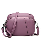 Women's Rivet Mobile Phone Shoulder Bag Soft Leather Zipper Square Bag
