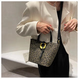 Leopard Print Shoulder Bag Autumn Bucket Bag