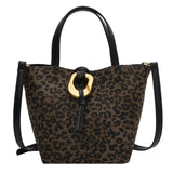 Leopard Print Shoulder Bag Autumn Bucket Bag