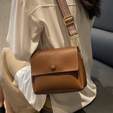 Women Messenger Crossbody Bag Soft PU Handbag Large Capacity Wide Shoulder Strap