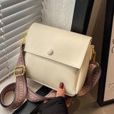 Women Messenger Crossbody Bag Soft PU Handbag Large Capacity Wide Shoulder Strap