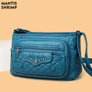 Women Vintage Tote Handbag Soft PU Leather Messenger Shoulder Bag