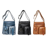 Women's Soft PU Leather Shoulder Bag with Adjustable Strap and Pockets