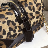 Leopard Print Small Square Bag Chain One-Shoulder Messenger Bag