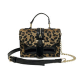 Leopard Print Small Square Bag Chain One-Shoulder Messenger Bag