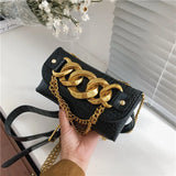 Chain Buckle Shoulder Strap Messenger Phone Bag PU Leather Waist Bag Women
