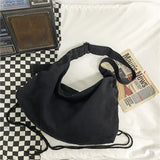 Large-Capacity Folding Canvas Shoulder Bag for Women