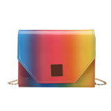 Rainbow Texture Chain Shoulder Bag for Women