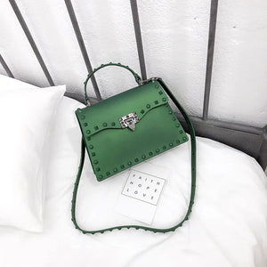 Matte Jelly Rivet Nail Messenger Bag for Women