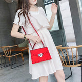 Matte Jelly Rivet Nail Messenger Bag for Women