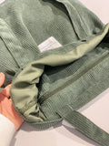 Corduroy Large Tote Shopping School Work Handbag