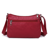 PU Leather Handbags Washed Leather Shoulder Bag Lightweight Small Square Bag