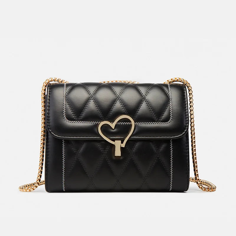 PU Leather Single Shoulder Handbag Rhombus Chain Messenger Bag