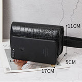 Animal Print Women Purse Crocodile Pattern Waist Belt Female Purse T30