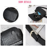 Animal Print Women Purse Crocodile Pattern Waist Belt Female Purse T30