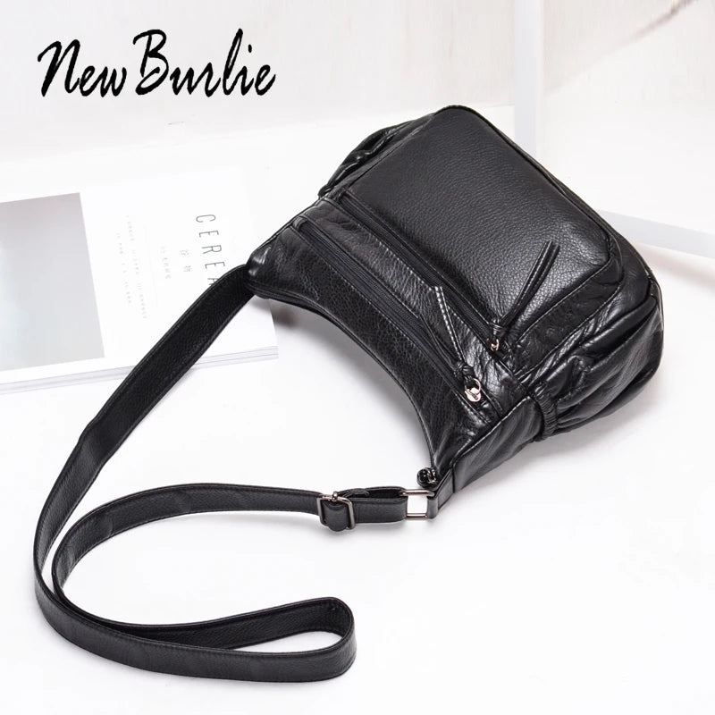 Women's Crossbody Messenger Bag Soft PU Leather Shoulder Bag