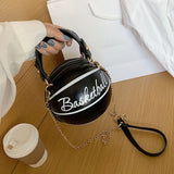 PU Leather Basketball Handbags Women Chain Shoulder Crossbody Bag