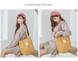 Corduroy Shoulder Bag Multi-functional Pocket Reusable Handbag