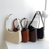 Women's PU Leather Zipper Underarm Bag Casual Handbag
