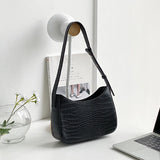 Women's PU Leather Zipper Underarm Bag Casual Handbag