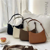 Women's PU Leather Zipper Underarm Bag Casual Handbag