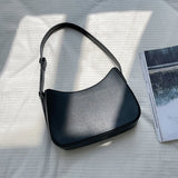 Women's PU Leather Zipper Underarm Bag Casual Handbag
