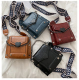 Heart-shaped Lock Shoulder Bag Retro Style