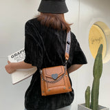 Heart-shaped Lock Shoulder Bag Retro Style