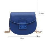 PU Leather Female Bag Messenger Bag Solid Yellow Red